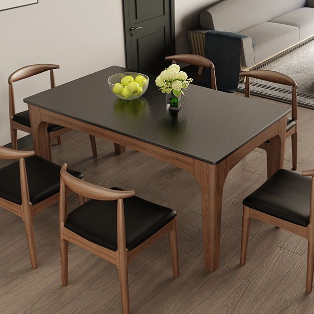 Contemporary Kitchen Rectangle Dinner Table 4 Legs Dining Table