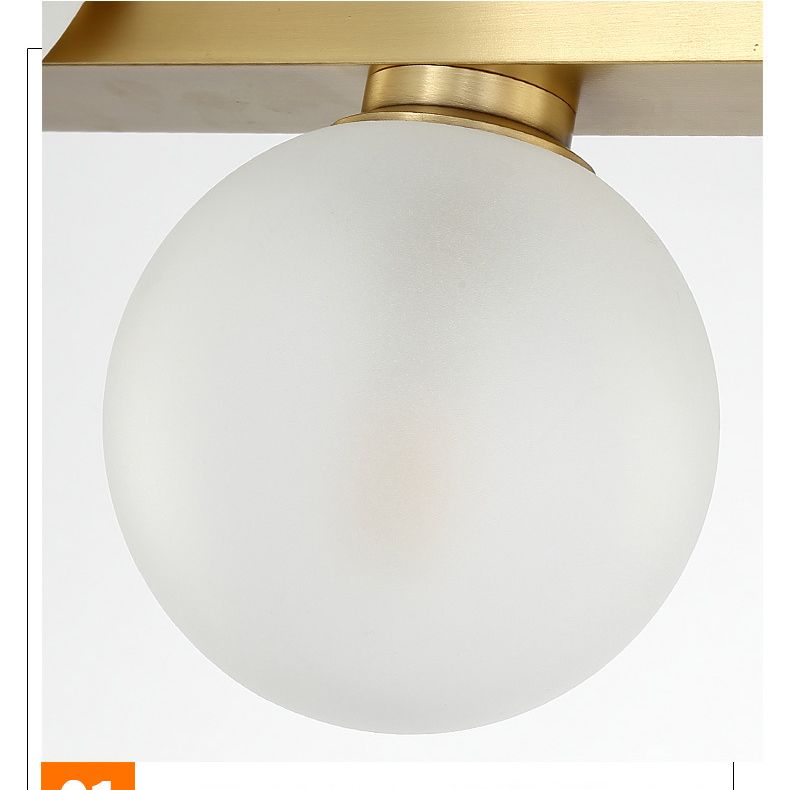 Light de plafond sphérique d'île sphérique d'île Gold linéaire moderne pour table