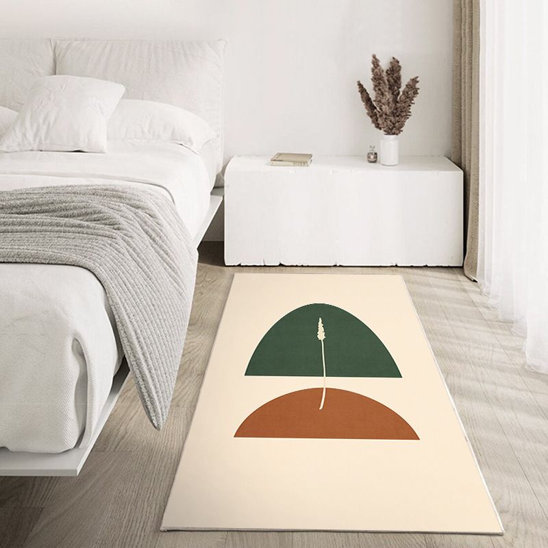 Abstract Color Block Rug Living Room Rectangle Shape Carpet Polyester Washable Area Rug