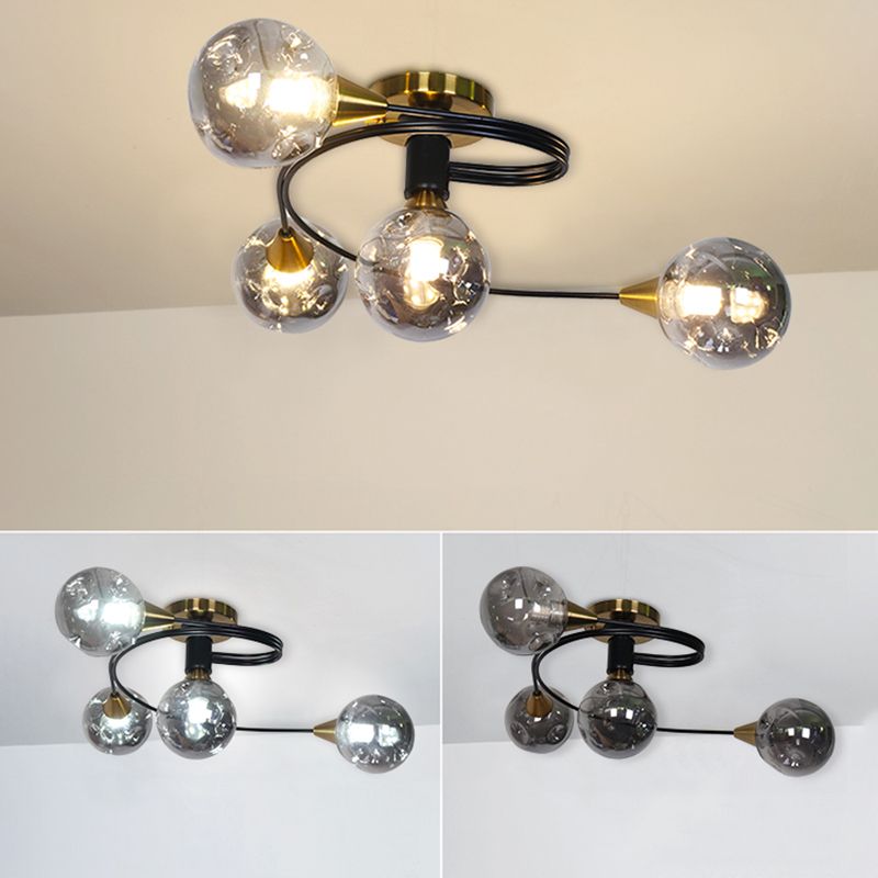 Luminaire semi-encastré en forme de verre, luminaire de plafond de style moderne