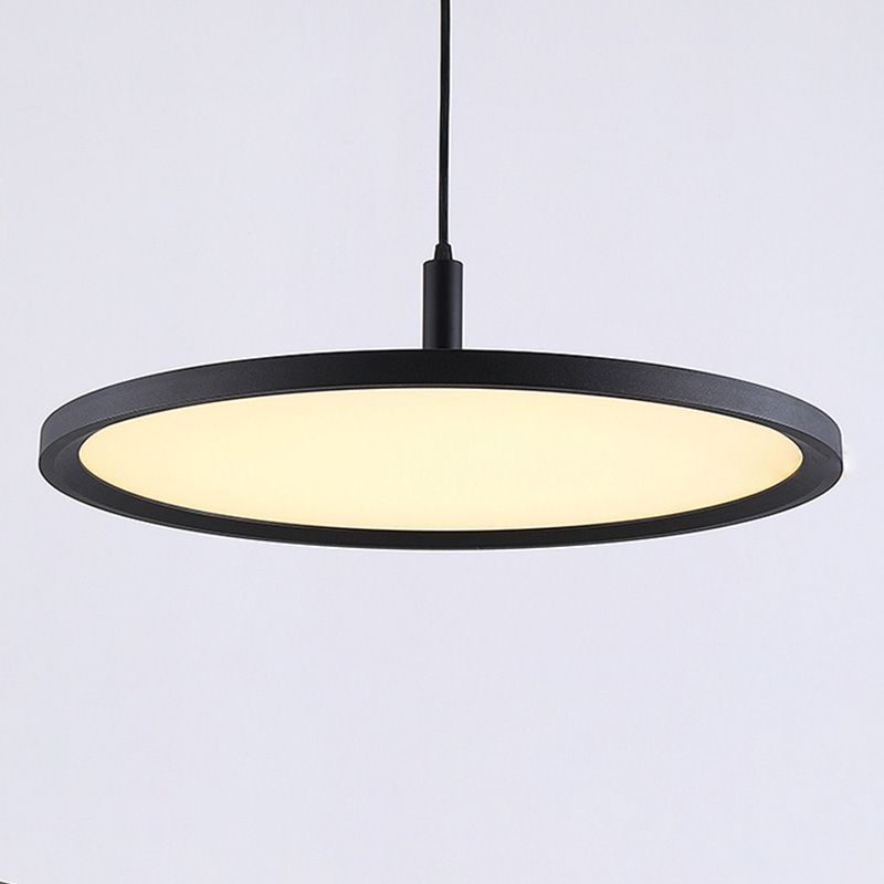Metal Circle Pendant Ceiling Light Minimalist Style LED Black Ceiling Pendant Light