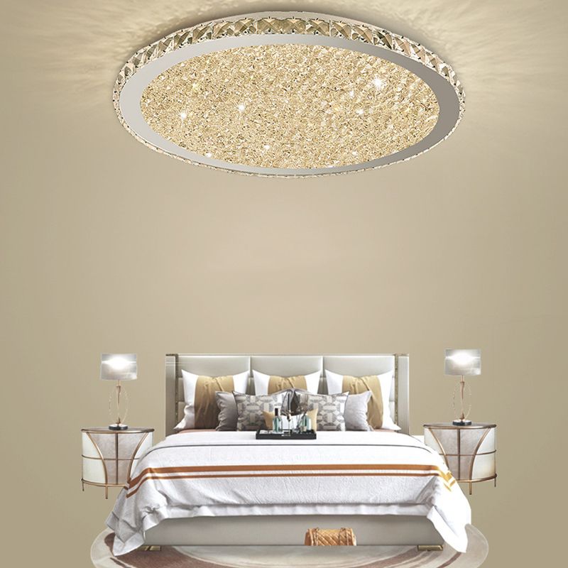 Modern Crystal Flush Mount Light Fixtures 1-Light LED Flush Mount for Bedroom