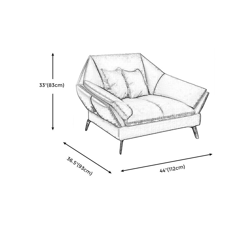 Down Fill Cushions Leather Living Room Pillow Top Arm Modular Sofa & Chaise