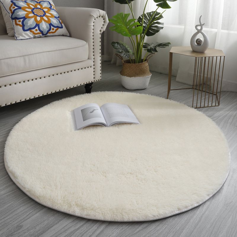 Casual Living Room Rug Multi Colored Solid Color Indoor Rug Polyster Non-Slip Backing Easy Care Carpet