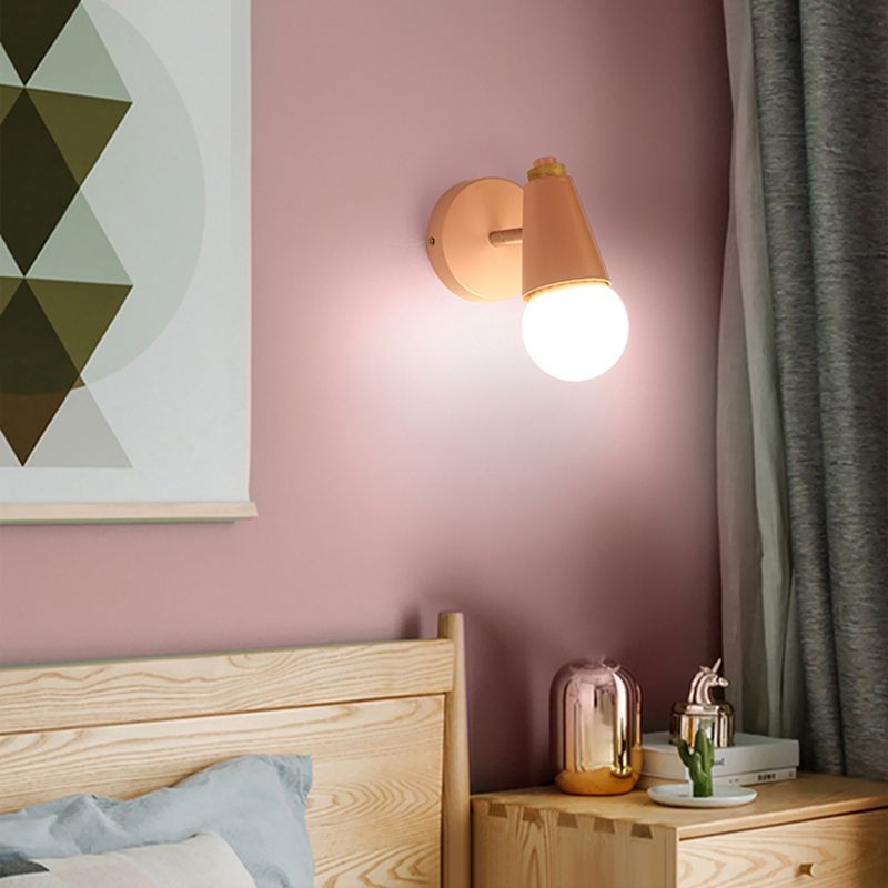 1 Light Wall Sconce Simple Macaron Style Wall Mount Lamp for Living Room