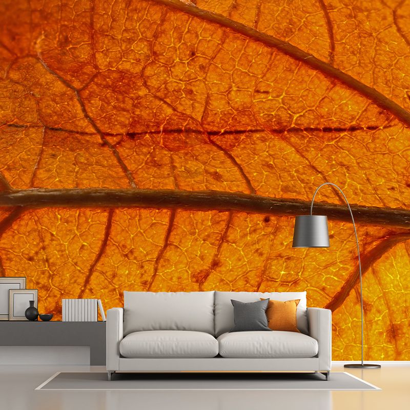 Customized Leaf Surface Plant Murals Wall for Living Room Moisture Resistant
