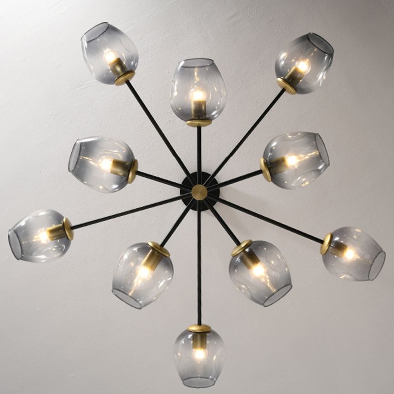 Modern Jar-Shaped Chandelier Lights Glass Chandelier Light Fixture for Living Room