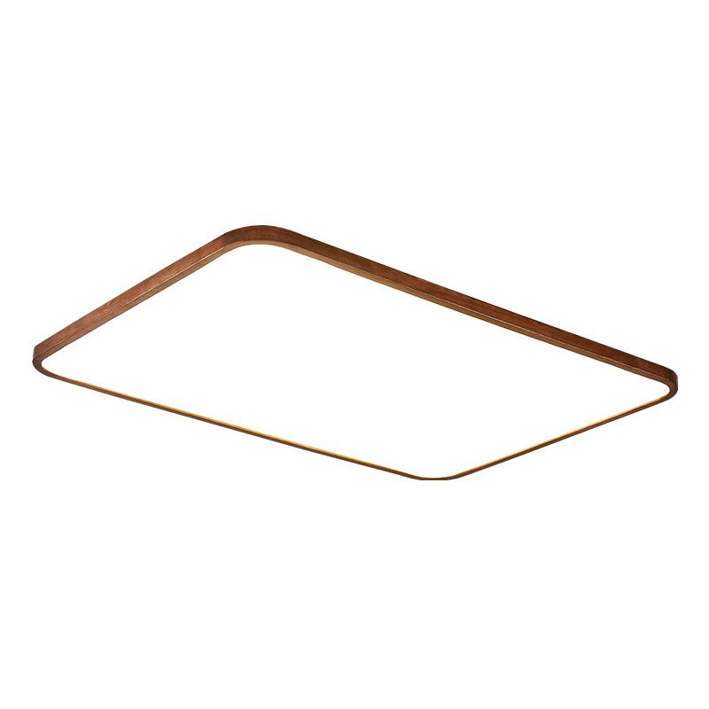 Braune geometrische Schirm-Unterputzlampe, minimalistische LED-Deckenleuchte aus Holz für Wohnzimmer