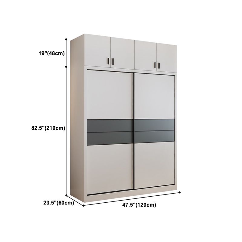 Contemporary Style Wardrobe White Colour Wooden Bedroom Wardrobe Closet