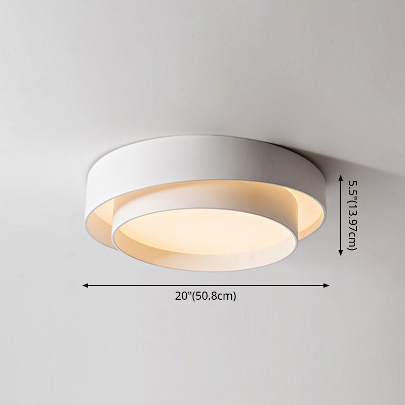 Ronde inbouwplafondlamp van wit metaal, LED-inbouwverlichting in Scandinavische stijl voor slaapkamer