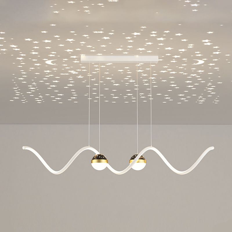 Linear Shape Island Lighting Ideas Modern Style Metal 3 Light Island Pendants