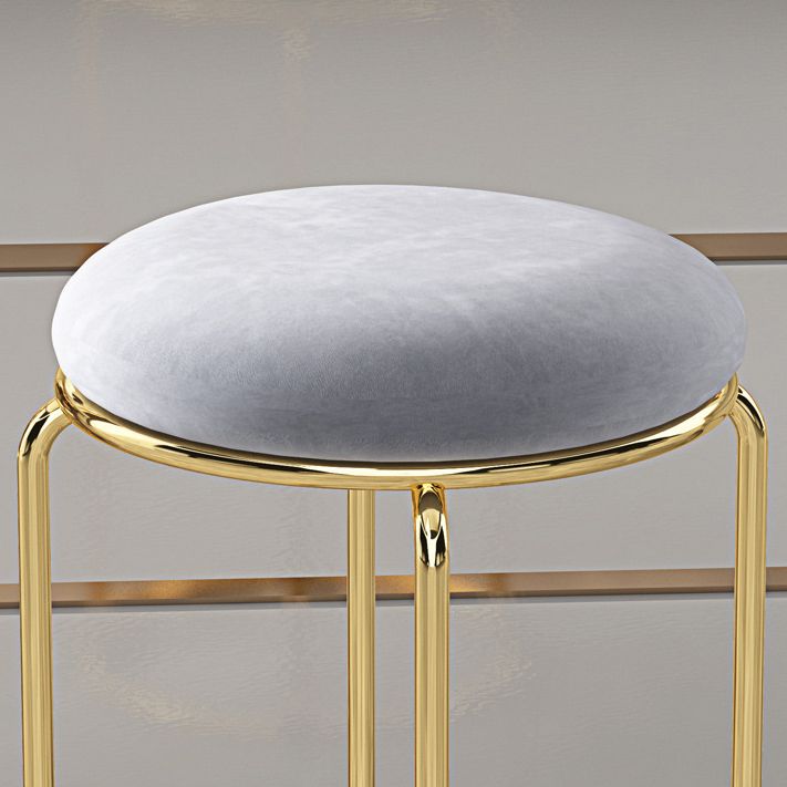 Glam Style Backless Barstool Round Counter Bar Stool with Metal Legs