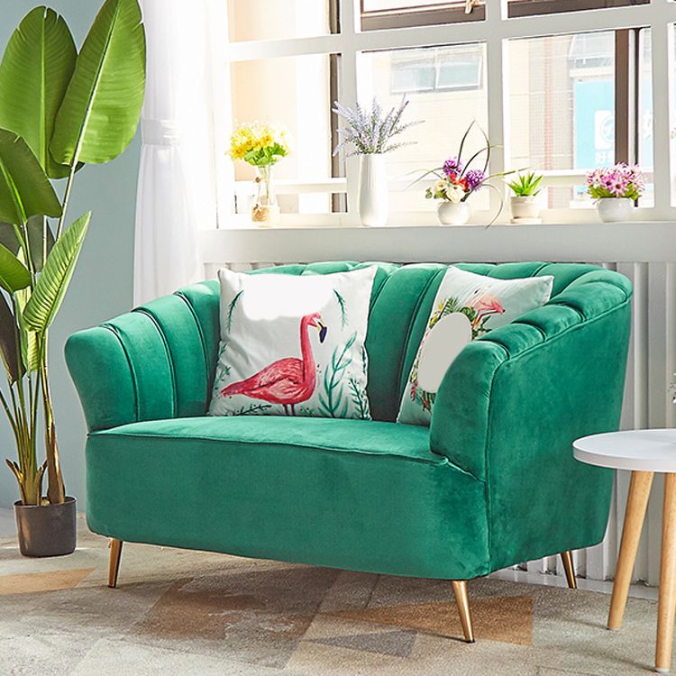 Modern 31.49" H Sewn Pillow Back Slope Arm Sofa for Apartment