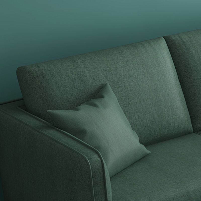 32.28" D x 72.83" W x 33.07" H Faux Leather Tuxedo Arm Sofa with Bolster Pillows