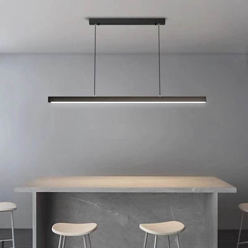 Simplicité Contemporary Island Light Acrylique Long Strip Prowing Lampe pour salle à manger