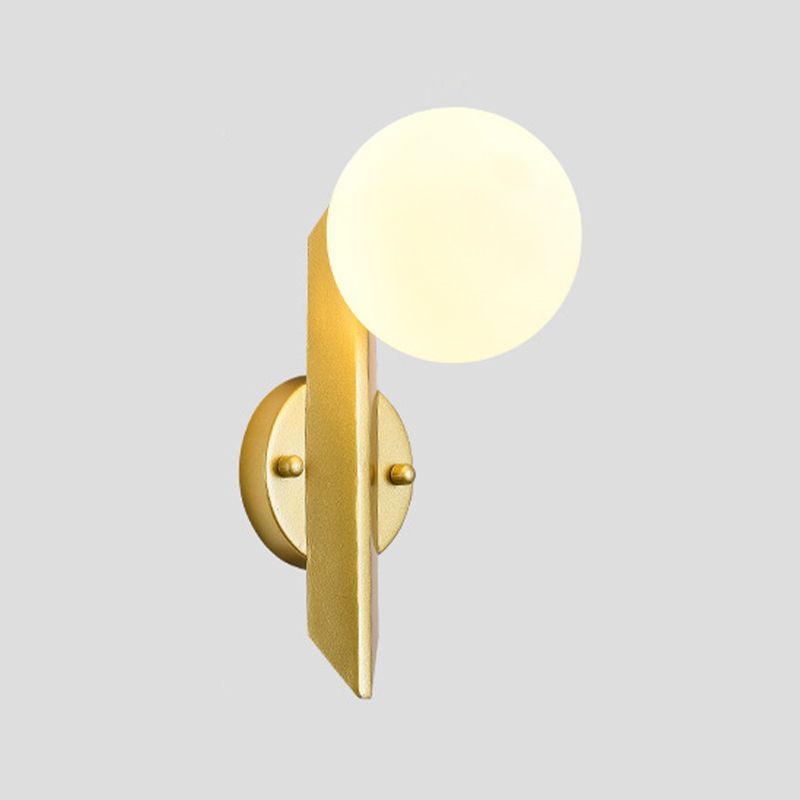 Modernist Wall Sconce Globe Glass Sconce Lighting in White for Bedroom