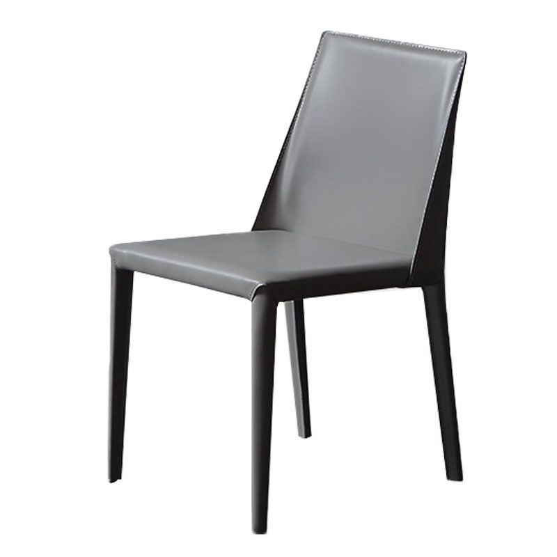 Eigentijdse massieve rugarmloze zijstoelen lederen eetkamerstoelen voor keuken