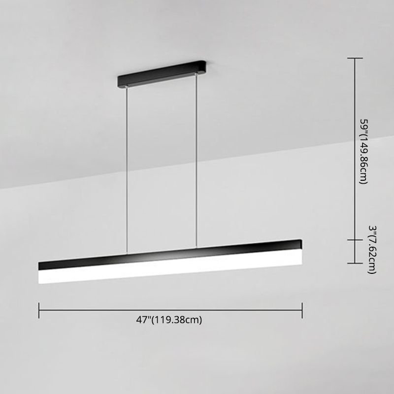 Modern Minimalist Style Linear Pendant Lighting Fixture Acrylic Hanging Lamps for Living Room