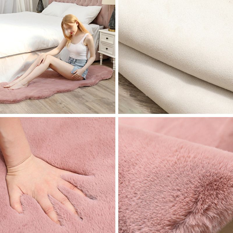 Novelty Irregular Shape Rug Solid Color Polyester Area Rug Carpet for Living Room