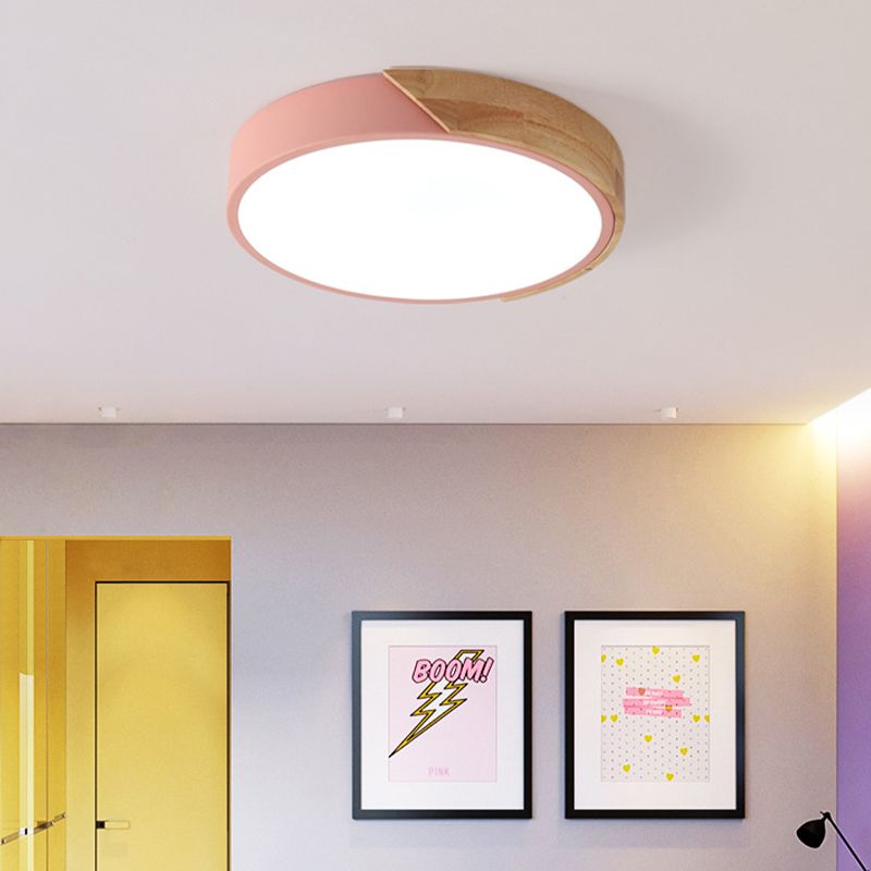 Modern Macaroon Geometry Shape Flush Mount Lamp Acrylic 1 Light Flush Mount Led Lights