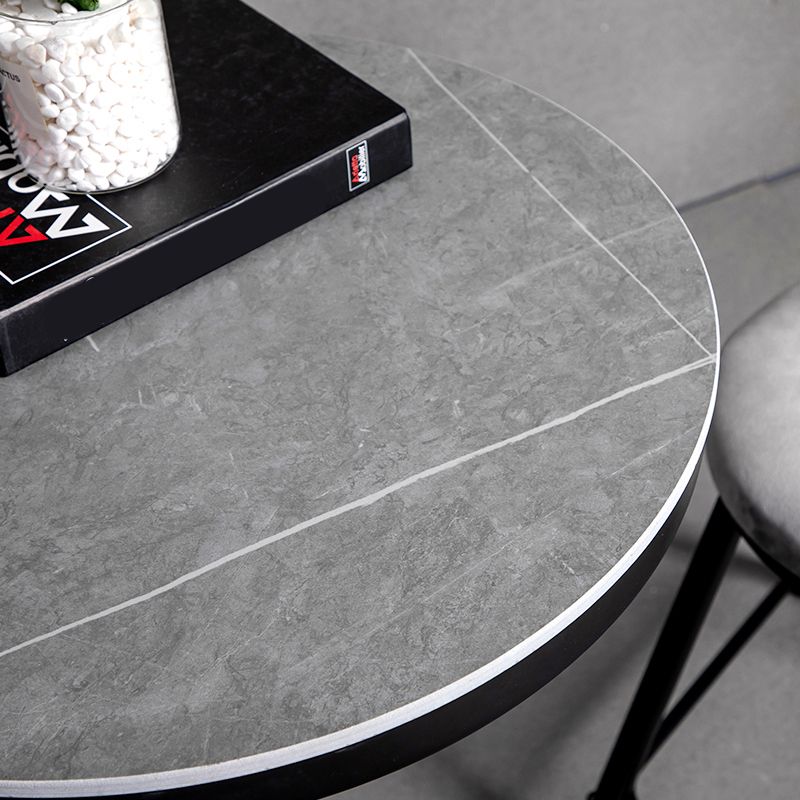 1/2/3 Pieces Industrial Gray Stone Top Bar Table Set Counter Table with Stools