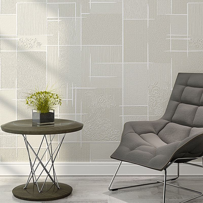 Modern Floral Print Geometric Wallpaper Pastel Color Stain-Resistant Wall Art for Bedroom