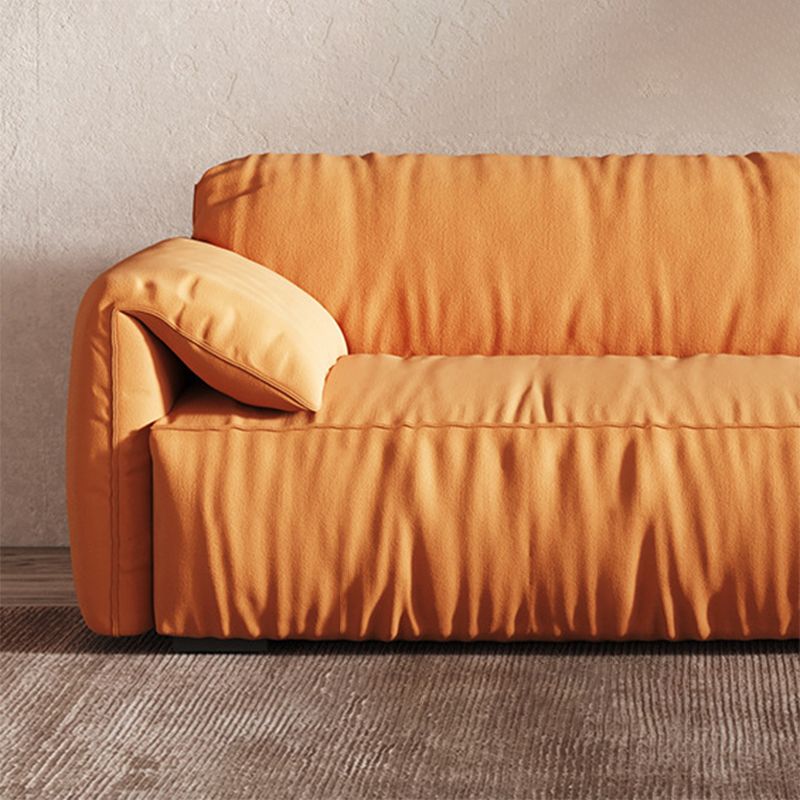 Contemporary Living Room Seating Pillow Top Arm Cushions Orange Sofa