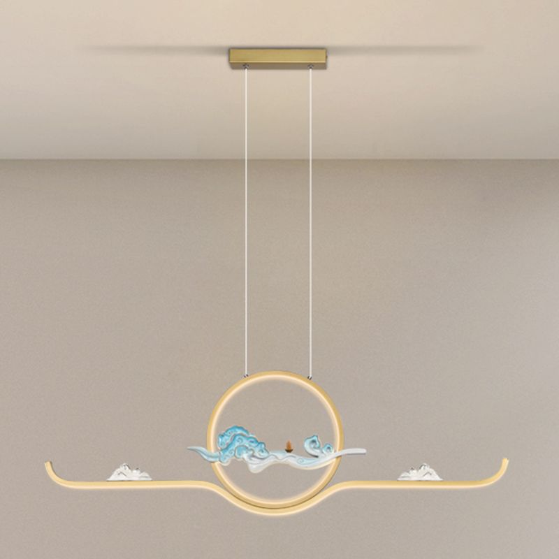 Luces de la isla de forma lineal Luces de estilo contemporáneo 2 accesorios de iluminación colgante de luz