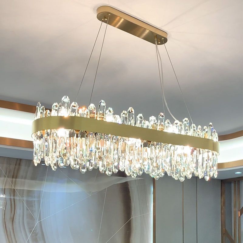 Post Modern in stile Crystal Island Light Gold Simplicity Hanging Light per sala da pranzo