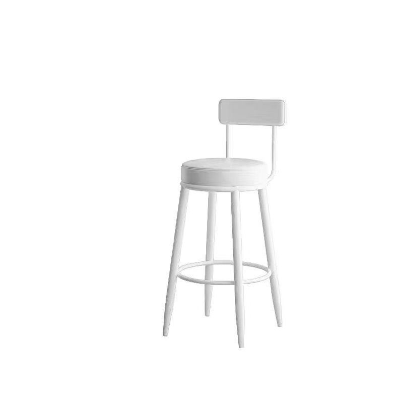 Metal Low Back Dining Stools Glam Armless Bar Stools with Cushion