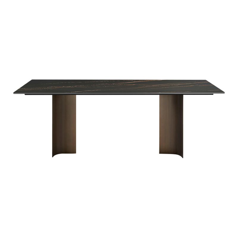 Sintered Stone Rectangle Dining Table Industrial Kitchen Table with 4 Legs