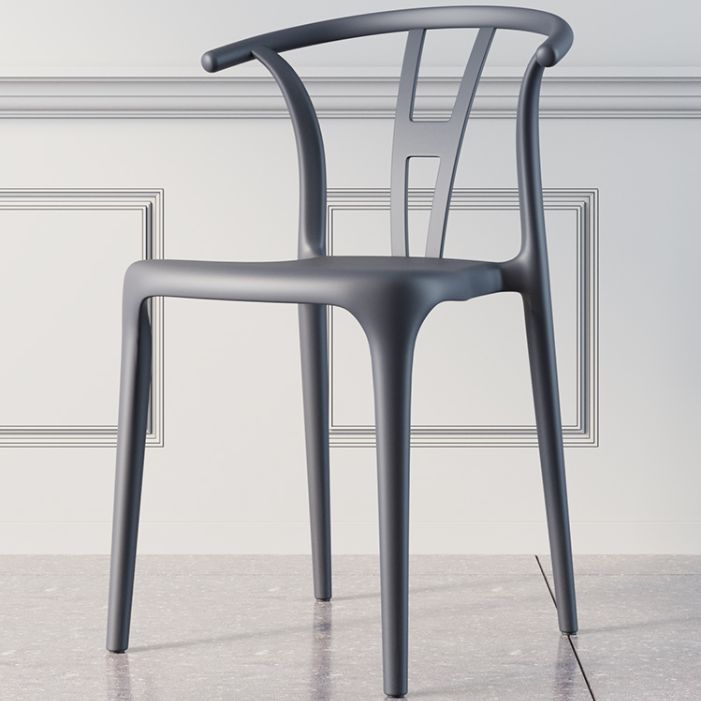 Chaise de salle à manger en plastique de style contemporain, chaise à dossier Wishbone pour cuisine