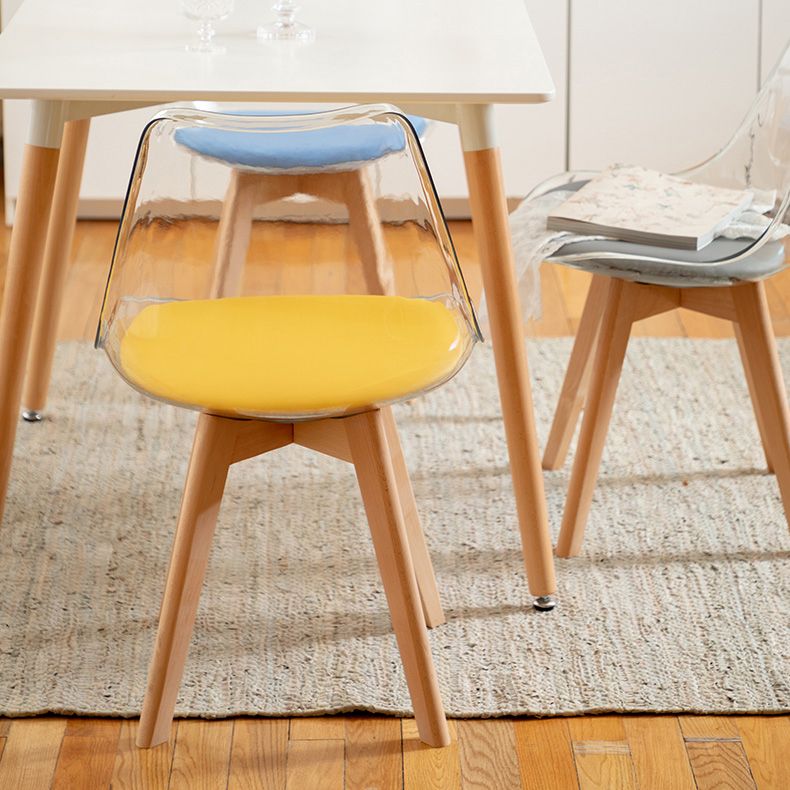 Modern Style Indoor-Outdoor Plastic Side Chair Set Clear Stack Dining Chair