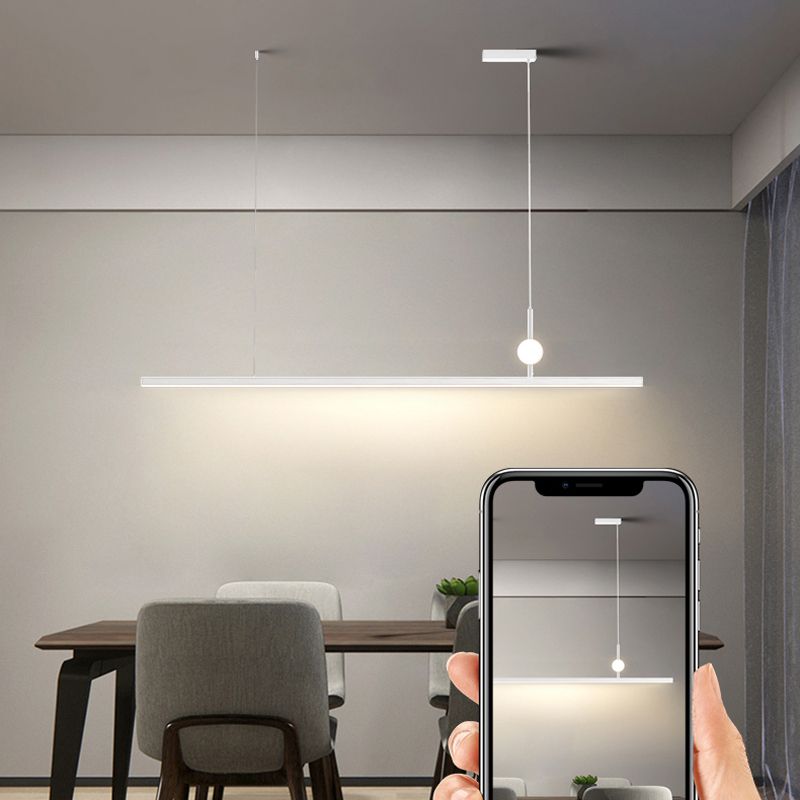 White LED Island Light Modern Island Hanging Light with Acrylic Shade for Living Room