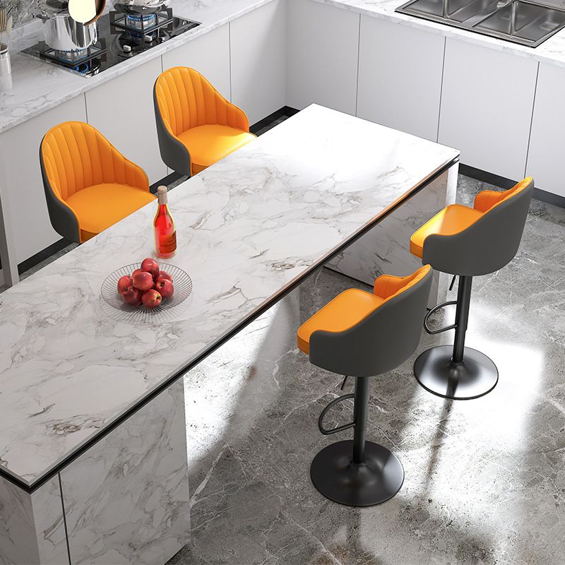 Scandinavian Metal Kitchen Dining Room Arm Stool Adjustable Height Barstool