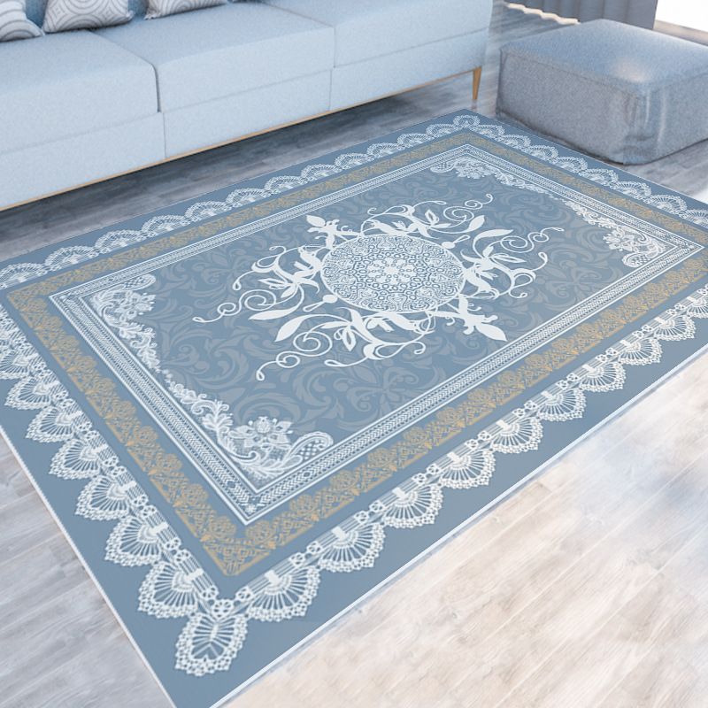 Modern Grey Area Carpet Polyester Geometric Patterns Carpet Washable Carpet for Home Decor