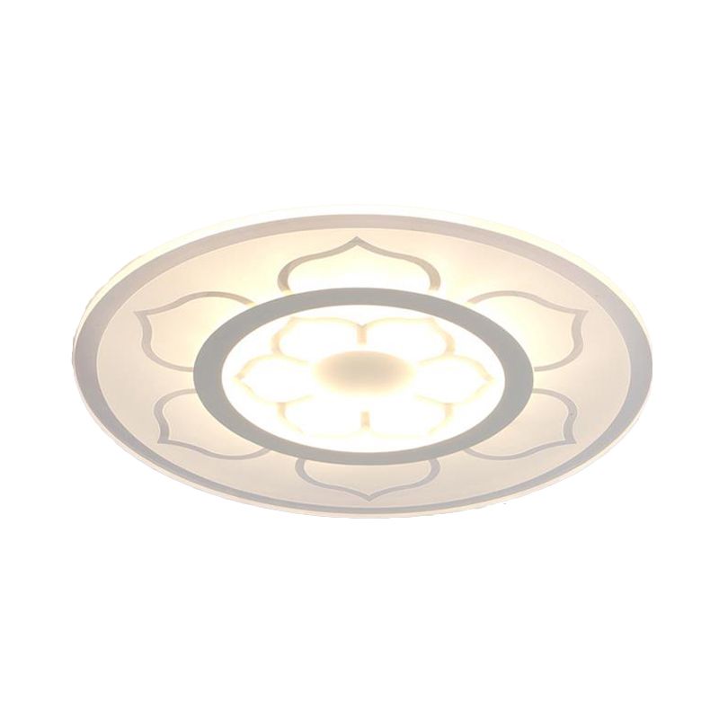 Acrylic Lotus Flush Mount Lamp Simple LED 8"/16.5"/20.5" Wide Ceiling Flush Light in Warm/White Light