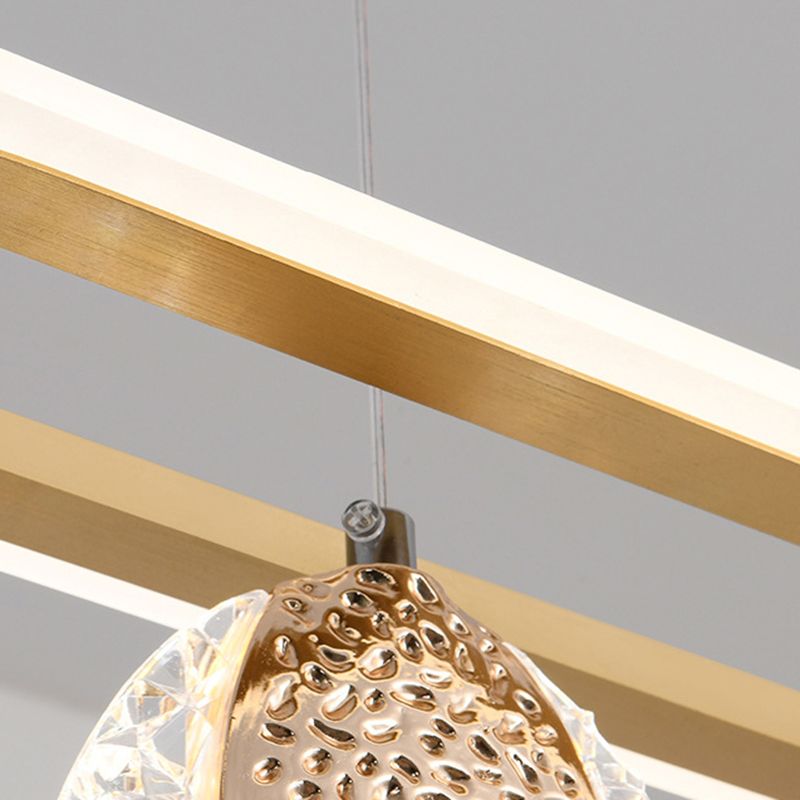 Moderno lampadario a pendente geometrica dell'isola illuminazione metallo 5 isola luminosa in oro