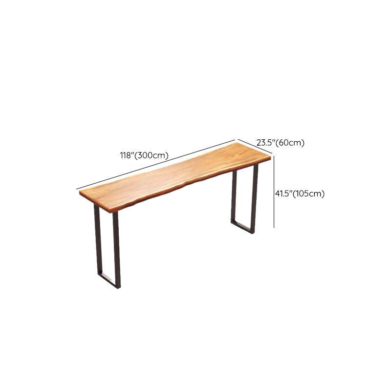 Pine Wood Rectangle Bar Table Modern Metal Legs for Milk Tea Shop