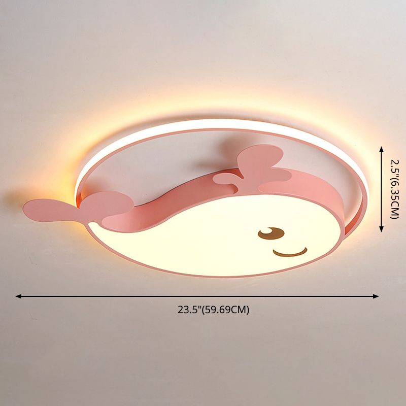 Schattig cartoon walvis acryl LED plafond licht oogbescherming kleuterschool verlichting inrichting voor meisjes jongens kamer