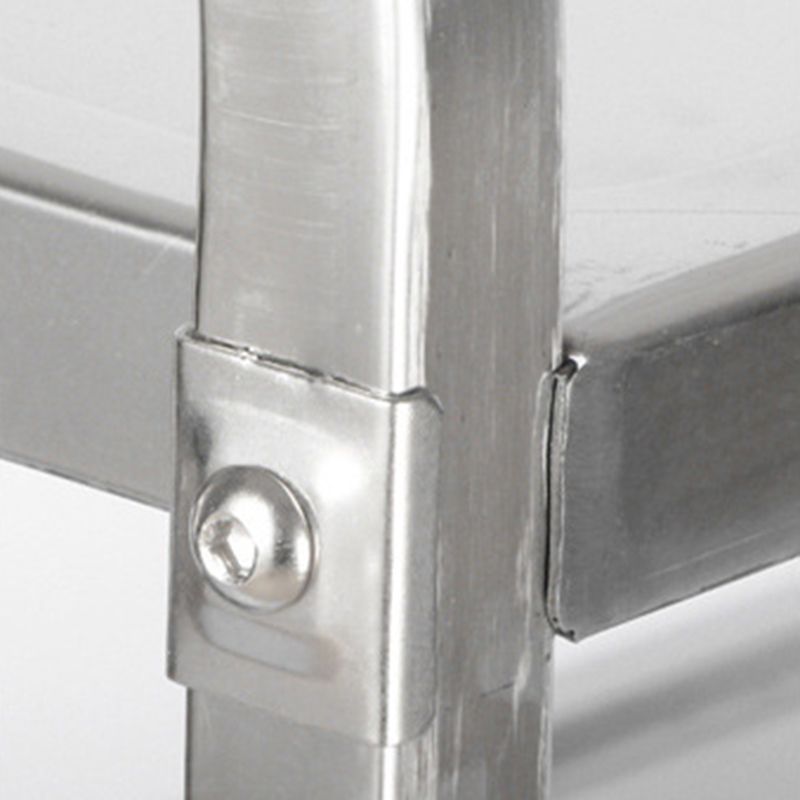 Modern Style Metal Prep Table Rectangular Prep Table with Casters