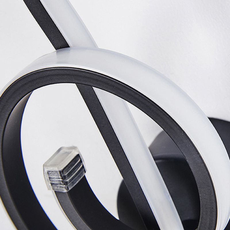 Lámpara de pared de pared de dormitorio en forma de ritmo en forma de ritmo Lámpara de pared LED acrílica en blanco/negro, luz neutra/cálida/blanca