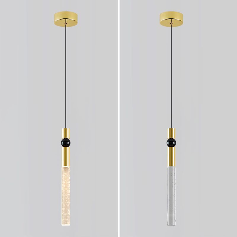 Tubular Crystal Drop Lamp Minimalistisch 1-licht LED-hanglamp Licht armatuur voor restaurant