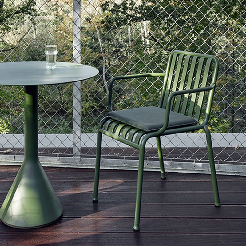 Industrial Style Patio Table Outdoor Green Metal Bistro Table