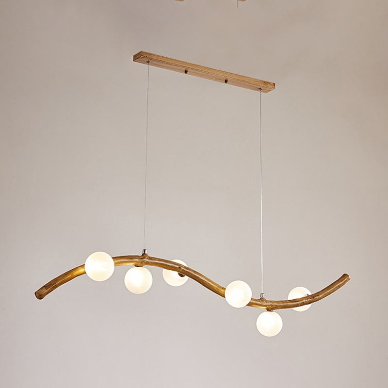 Modern Style Hanging Island Light Glass Hanging Lighting Fixture for Dining Room