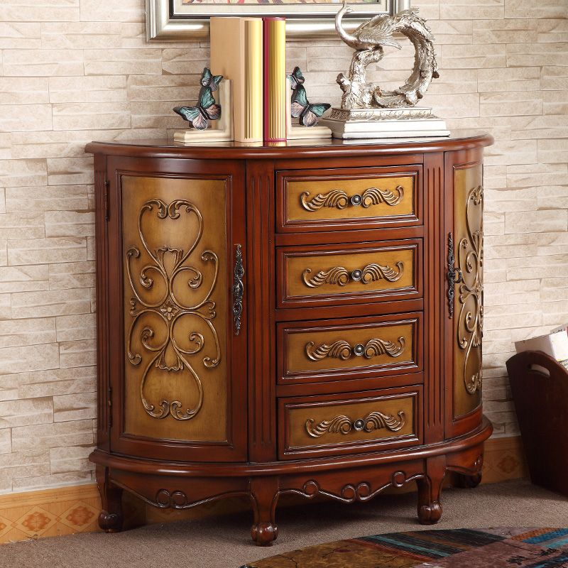 Traditional Storage Chest Manufactured Wood Dresser with 4 Drawers