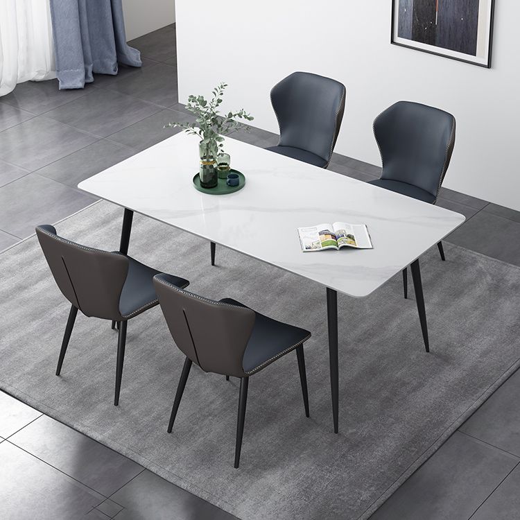 Mesa de comedor de estilo industrial rectangular Mesa fija de piedra sinterizada para cocina