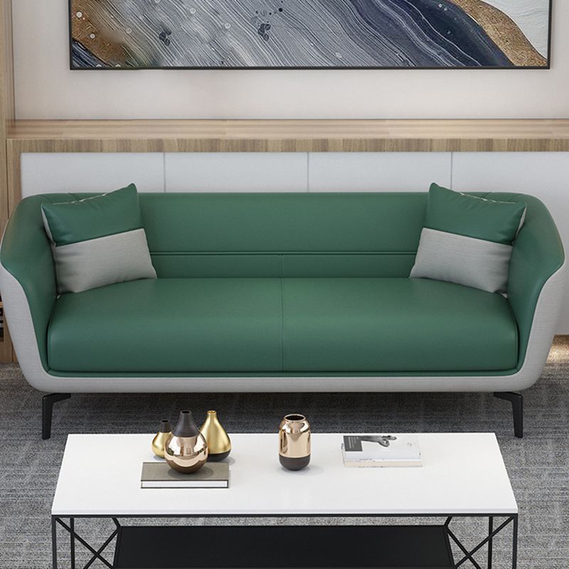 Faux Leather Tight Back Sofa Couch Standard Flared Arm Sofa Couch