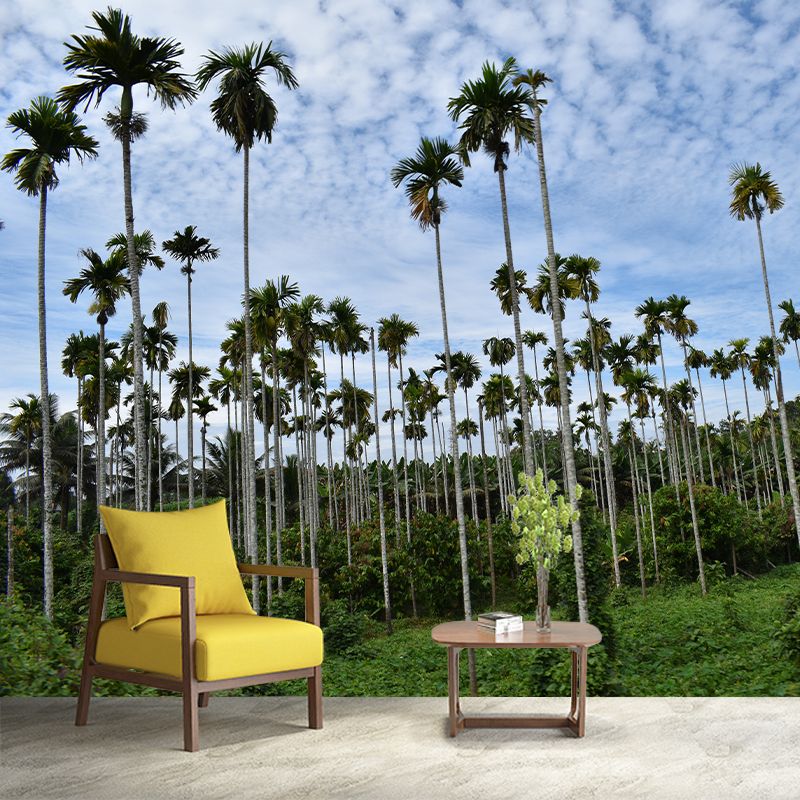 Tropical Tree Landscape Wall Murals Moisture Resistant Wall Decor for Sleeping Room