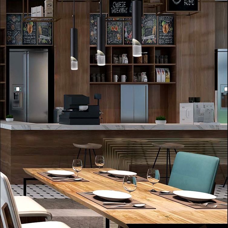 Modern Minimalist Style Tubes Pendant Lighting Fixtures Acrylic 1 Light Ceiling Lamp